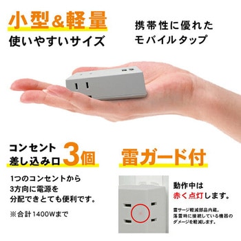 電源タップ USB 2ポート TOPLAND