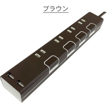 USBポート付き個別スイッチコードタップ TOPLAND
