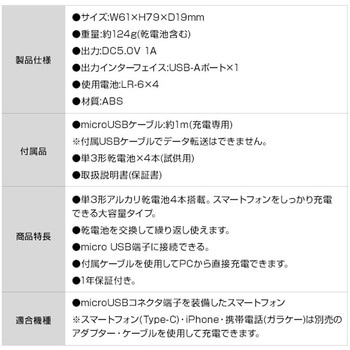 スマートフォン用 モバイルバッテリー 電池交換式充電器 TOPLAND