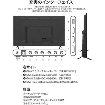 JN-V60UHDR-U 液晶ディスプレイ 60型/3840×2160/HDMI×3/ブラック