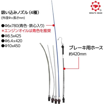 GP-10A エアー式オイルチェンジャー WOLF'S HEAD タンク容量9.5L ポリエチレン - 【通販モノタロウ】