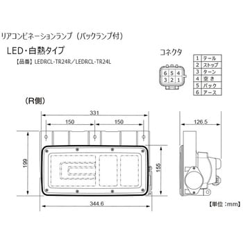 トラック用リアコンビネーションランプ(バックランプ付) 小糸製作所 トラック用テールレンズ 【通販モノタロウ】