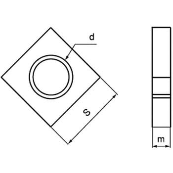 M10 四角ナット(鉄/クローム)(小箱) 1箱(250個) 大阪魂 【通販サイト