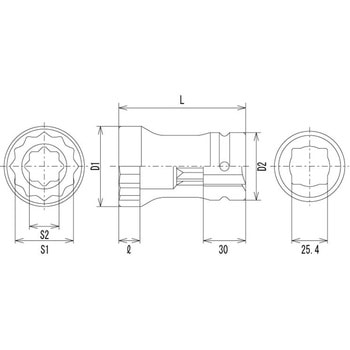 25.4sqナットランナー用コンビネーションソケット FPC