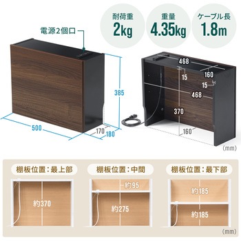 ケーブル&タップ収納ボックス サンワダイレクト