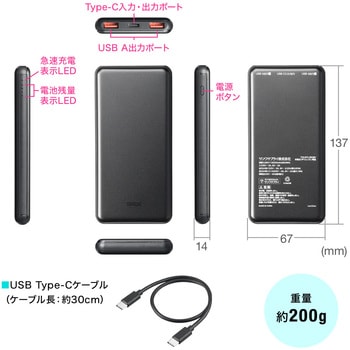 モバイルバッテリー サンワダイレクト