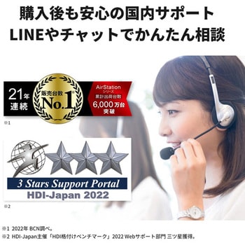 無線LAN親機11ax/ac/n/a/g/b 4803+1147Mbps BUFFALO(バッファロー)