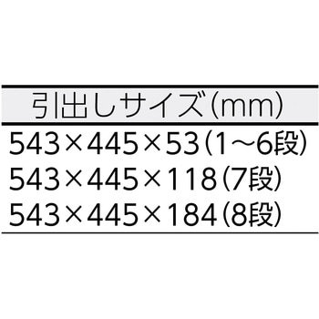 8段引き出し ロールキャブ ゴムマット仕様天板 BAHCO(バーコ)