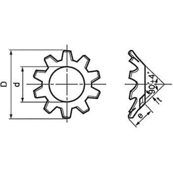 歯付座金(皿形)(鉄/3価ブラック)(小箱) 大阪魂