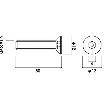 Bno S皿p M6 50 六角穴付き皿ボルト Clover クローバ ねじ寸法m M6 1個 通販モノタロウ
