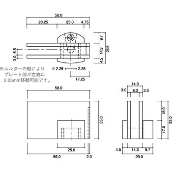 GH-5600 開きガラス扉用ヒンジ 上下ペア 1ペア CLOVER(クローバ