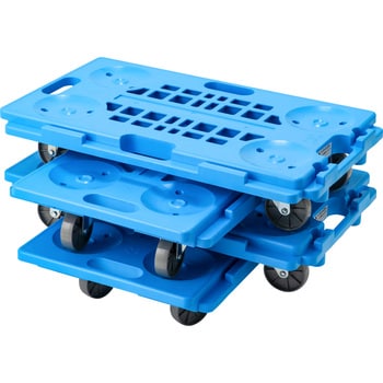 連結平台車 樹脂製 ナイロン車輪 平行積み・十字積み可能 軽量・耐荷重