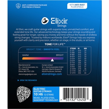 エレキギター弦 12弦 ライト NANOWEB - Elixir(エリクサー)