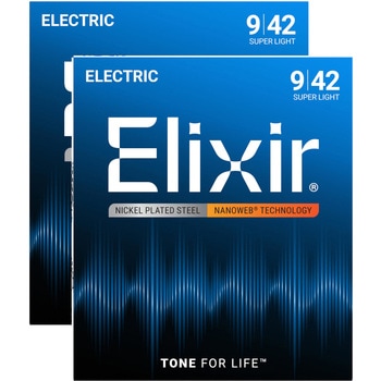 エレキギター弦 2パックセット スーパーライト NANOWEB Elixir(エリクサー)