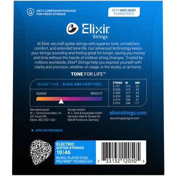 エレキギター弦 2パックセット カスタムライト POLYWEB Elixir(エリクサー)