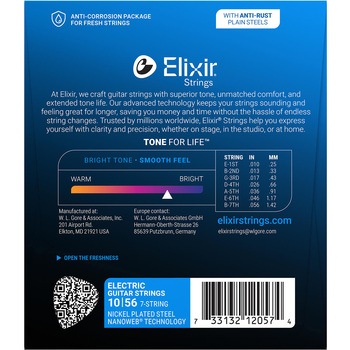 エレキギター弦 2パックセット ライト NANOWEB Elixir(エリクサー)