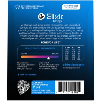 エレキギター弦 2パックセット ミディアム NANOWEB Elixir(エリクサー)
