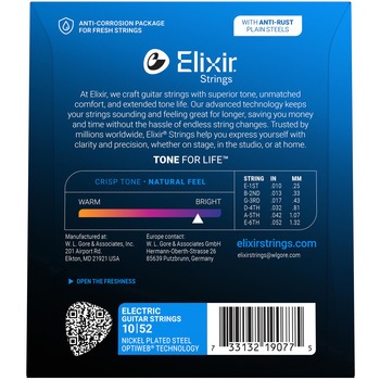 エレキギター弦 2パックセット ライトヘビー OPTIWEB Elixir(エリクサー)