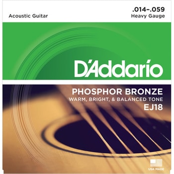 D'Addario EJ18/Phosphor Bronze/Heavy アコースティックギター弦