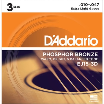 アコ弦EJ15-3D  Ex.Light 010-047 D'Addario