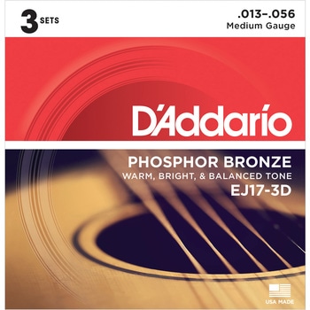 アコ弦EJ17-3D  Medium 013-056 D'Addario