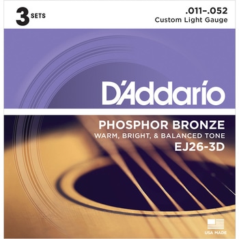 アコ弦EJ26-3D  C.Light 011-052 D'Addario