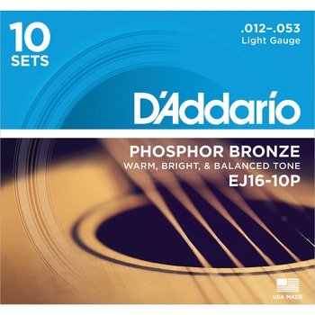 アコ弦EJ16-10P  Light 012-053 D'Addario