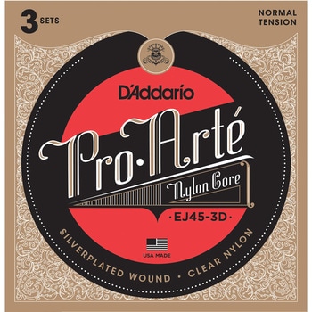 クラシック弦EJ45-3D  Silver/Clear/Normal D'Addario