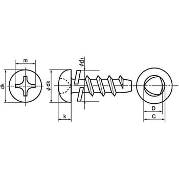 タップタイプ(+)PタイプナベP=2(SW組込)(鉄/ノンクロームホワイト)(小