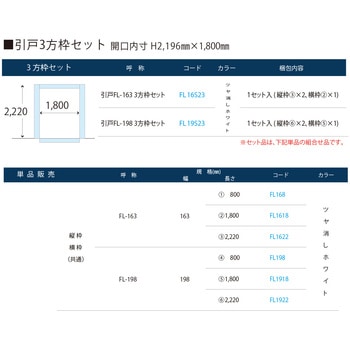 樹脂開口枠 UB枠 FLタイプ 3方枠セット フクビ化学