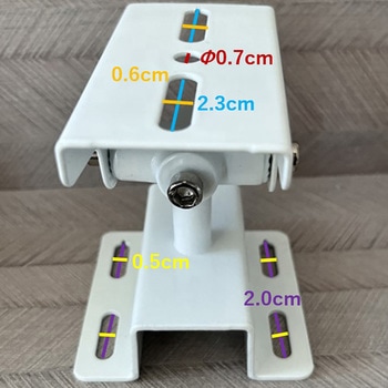 監視・CCTVカメラポールマウントブラケット固定スタンド取り付け金具86x75x85mm【白】 bitstrong