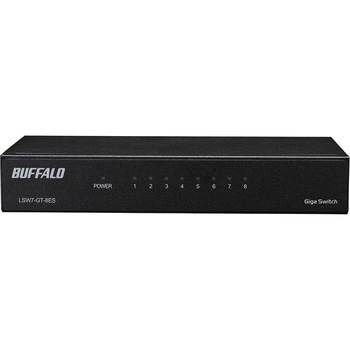 Giga 8ポート スイッチングハブ 電源外付け 金属筐体 マグネット付属 ブラック BUFFALO(バッファロー)