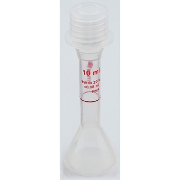 EMユーロPMPメスフラスコ キャップ付 透明 10mL 英語版校正証明書付 VITLAB