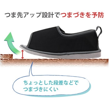 転倒予防シューズ つま先なし 竹虎