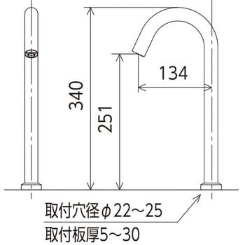 E1700L4 センサー水栓 AC100V仕様 ロング 1個 KVK 【通販サイトMonotaRO】