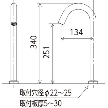 センサー水栓 電池式  ロング KVK