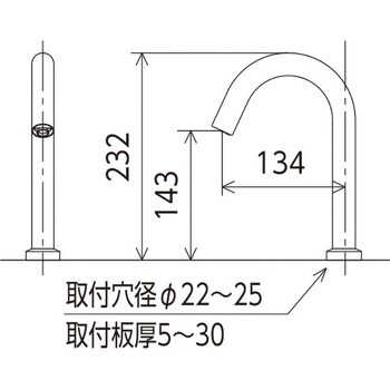 E1700L2M5 センサー水栓 AC100V仕様 ロング 1個 KVK 【通販サイト