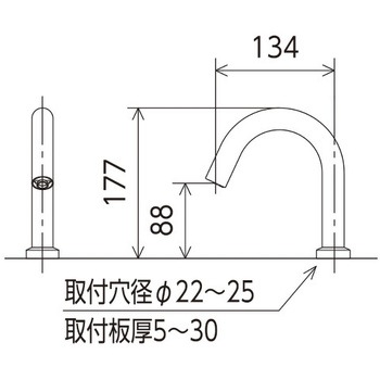 センサー水栓 電池式 ロング KVK