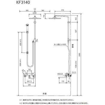 サーモスタット式シャワー/オーバーヘッド丸・eシャワーNf仕様 KVK