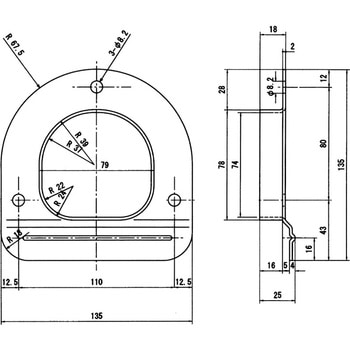 小ロープ通し枠(ステンレス) 信和自動車工業