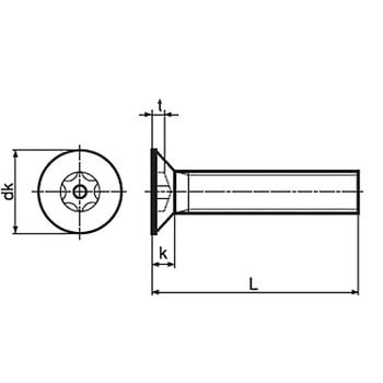 TRF/いたずら防止用ねじステンレスピン・皿TRX小ねじ(ステンレス/ブラック)  (小箱) 日本パワーファスニング