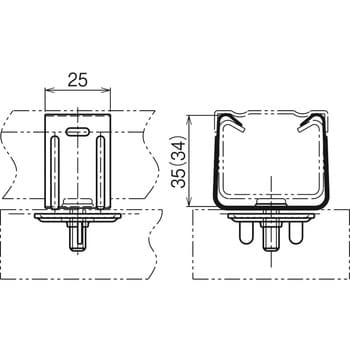 レースウェイ(開口上向き用器具取付金具) ネグロス電工 レースウェイ用金具 【通販モノタロウ】