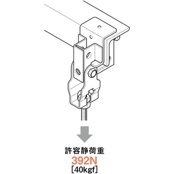 吊り金具(HB吊り金具用補強金具 アングル用 HBS型) ネグロス電工