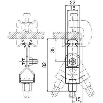 吊り金具(一般形鋼用 パイラック本体用先付後付タイプ) ネグロス電工