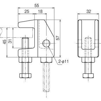 Z-HB50-W3 吊り金具(一般形鋼用) 1個 ネグロス電工 【通販モノタロウ】