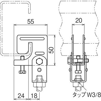 吊り金具(リップみぞ形鋼用) ネグロス電工