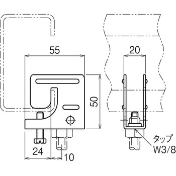 吊り金具(リップみぞ形鋼用) ネグロス電工