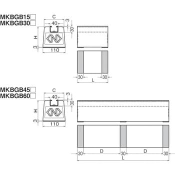 S-MKBGB6013 屋上露出配管用ブロック(ゴムベース付) 1個 ネグロス電工