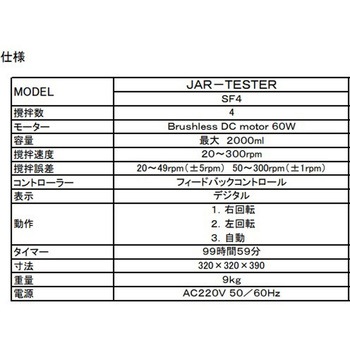 ジャーテスター 出荷前点検検査書付き SFシリーズ 野中理化器製作所