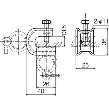 Z-PH1S パイラック (一般形鋼用管支持金具) 1箱(20個) ネグロス電工 